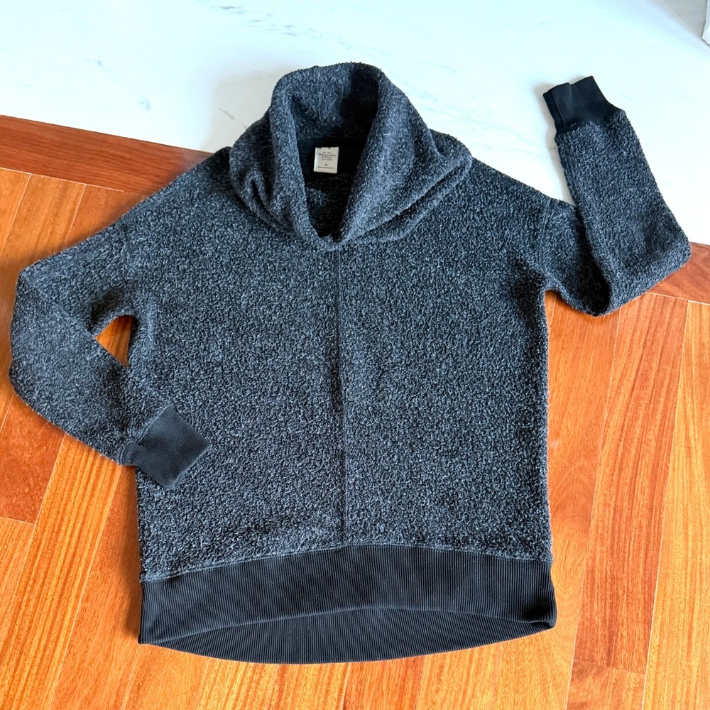 A&F Abercrombie & Fitch Women’s Sweatshirt Gray Black Sweater Cowl Neck Size XS